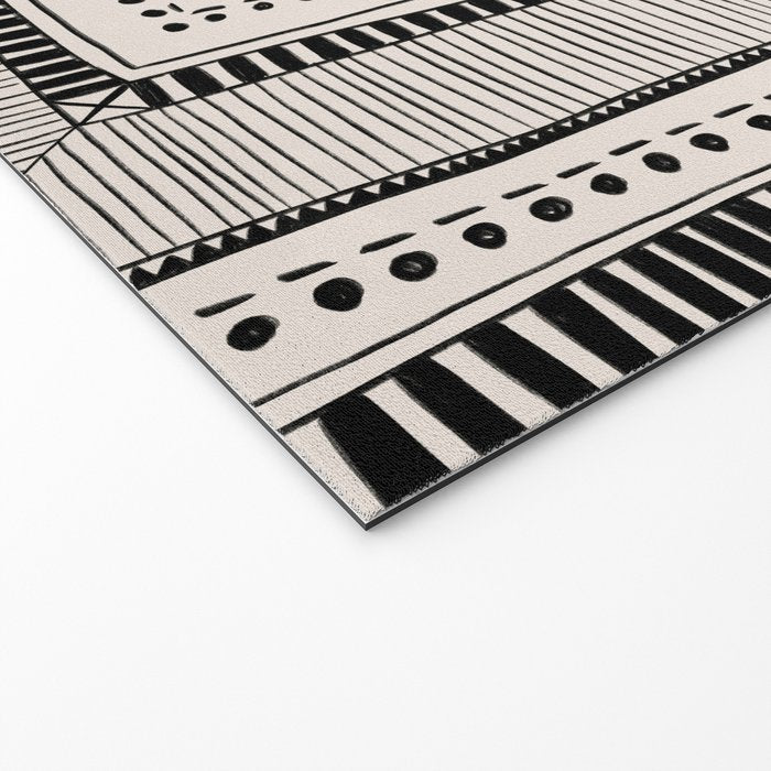 Black & White Symmetrical Pattern #2 Welcome Mat Gallery Image 2