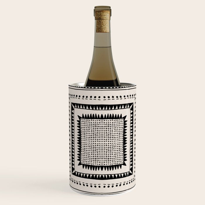 Black & White Symmetrical Pattern #2 Wine Chiller Gallery Image 1