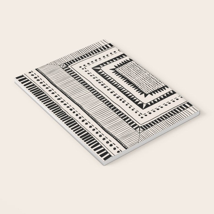 Black & White Symmetrical Pattern #2 Notebook Gallery Image 3