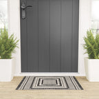 Black & White Symmetrical Pattern #2 Welcome Mat Gallery Image 3