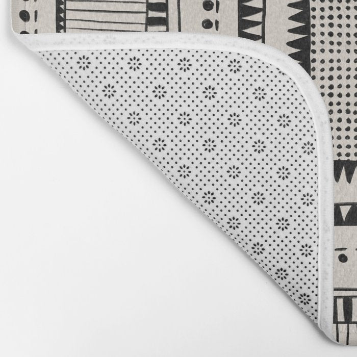 Black & White Symmetrical Pattern #2 Bath Mat Gallery Image 2