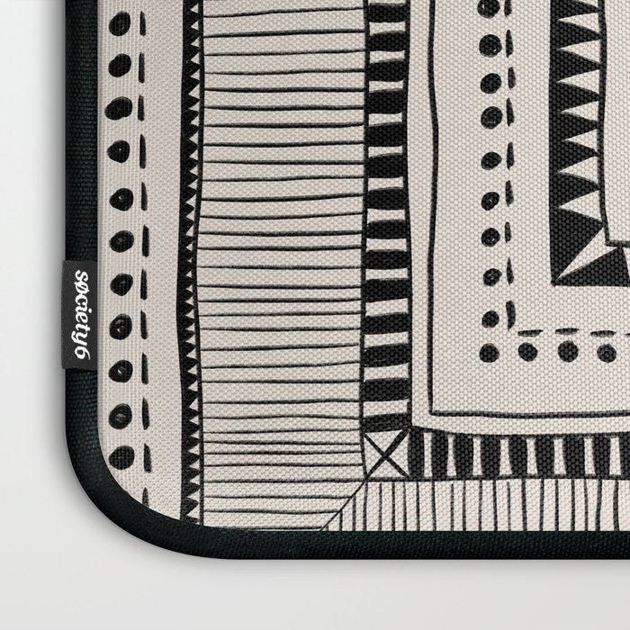 Black & White Symmetrical Pattern #2 Laptop Sleeve Gallery Image 3