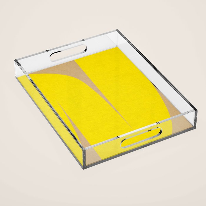 simple abstract shape-04 yellow Acrylic Tray Gallery Image 1
