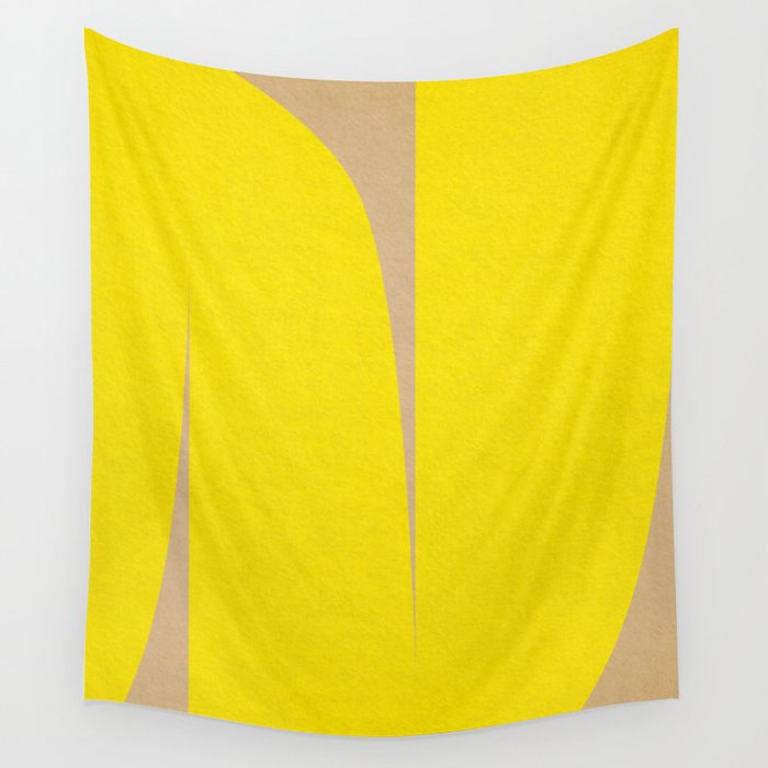 simple abstract shape-04 yellow Wall Tapestry Gallery Image 4