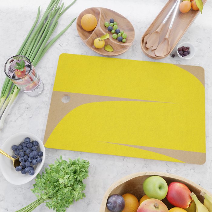 simple abstract shape-04 yellow Cutting Board Gallery Image 2