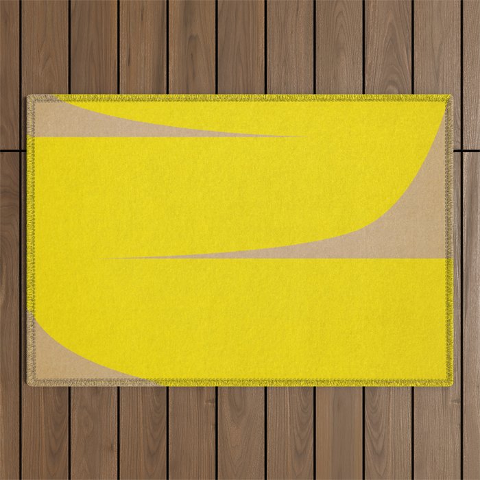 simple abstract shape-04 yellow Outdoor Rug Gallery Image 1