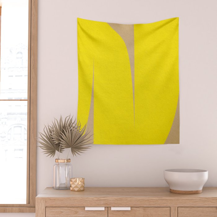simple abstract shape-04 yellow Wall Tapestry Gallery Image 2