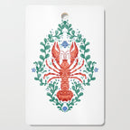 Fluidity in Color: A Watercolor Portrait of the Majestic Lobster Cutting Board Gallery Image 1