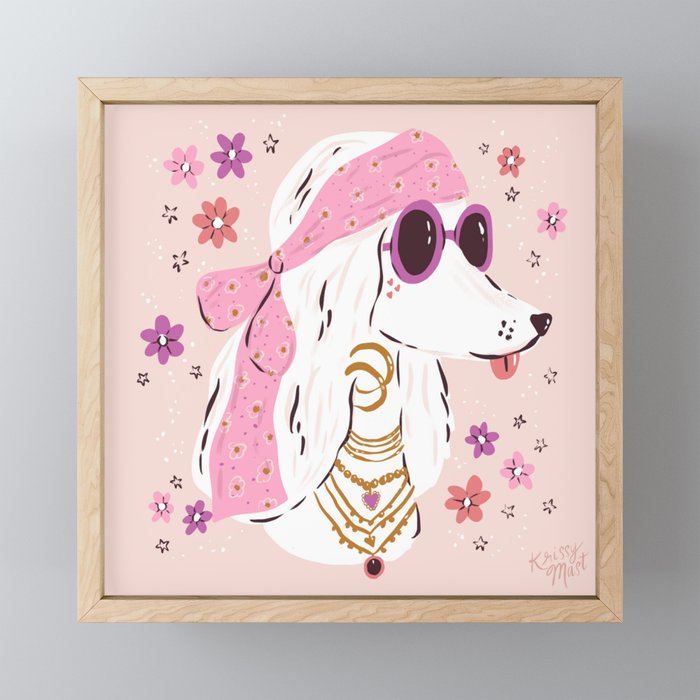 Festival Hippy Dog  Mini Art Print Gallery Image 1