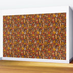 Retro 1970s Brown & Orange Mushrooms & Flowers Wall Mural Gallery Image 2