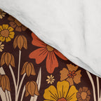 Retro 1970s Brown & Orange Mushrooms & Flowers Comforter Gallery Image 4
