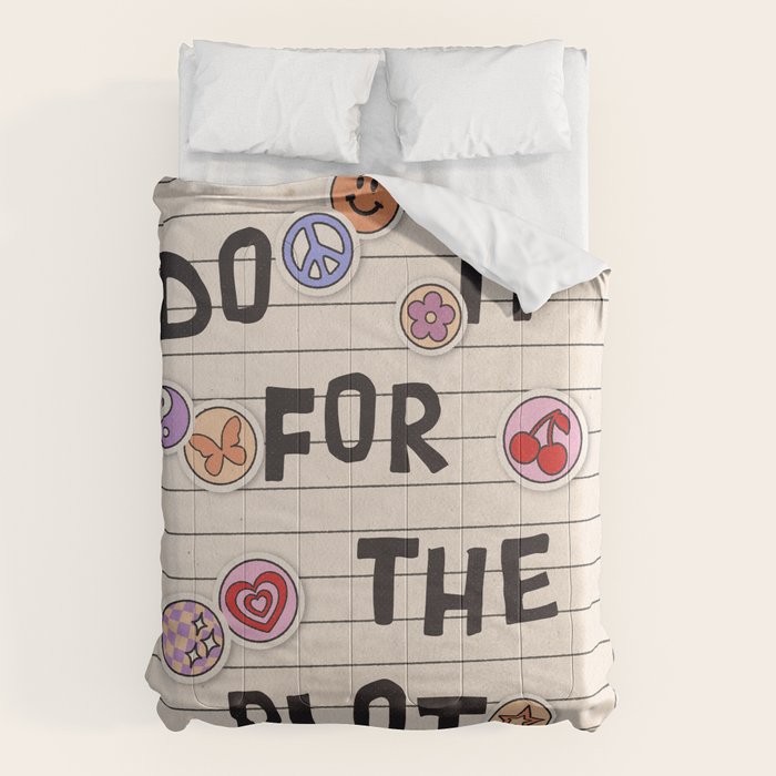 Do It For The Plot Y2k Stickers Comforter Gallery Image 1