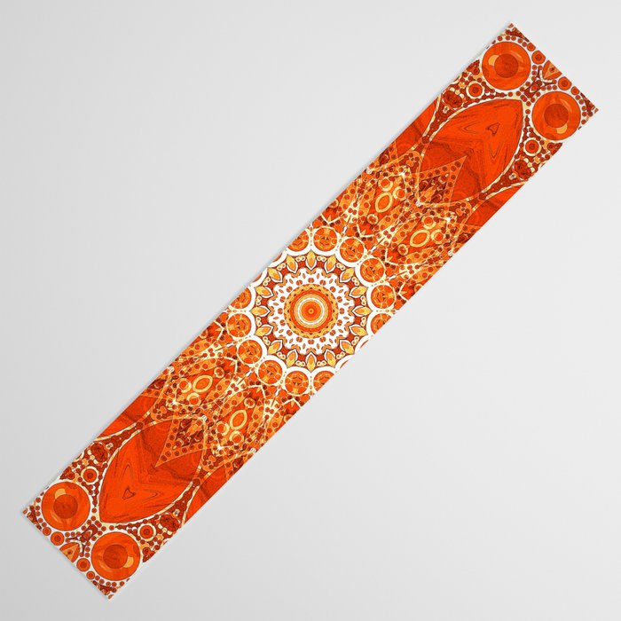Detailed Orange Boho Mandala Table Runner Gallery Image 3