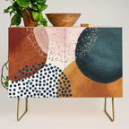 Abstract Watercolor Terracotta, Green & Blush Pink Art Print By LandSartprints Credenza Gallery Image 1