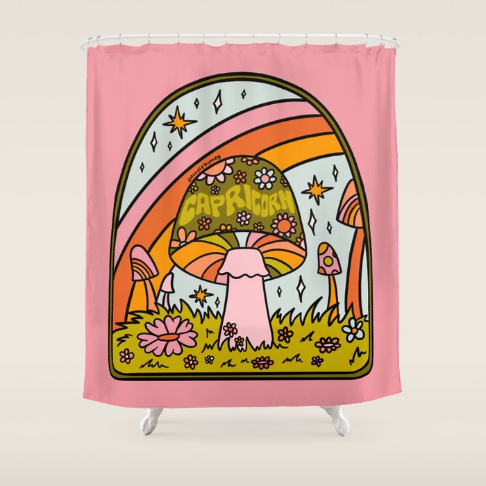Capricorn Mushroom Shower Curtain Gallery Image 1