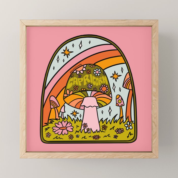 Capricorn Mushroom Mini Art Print Gallery Image 1