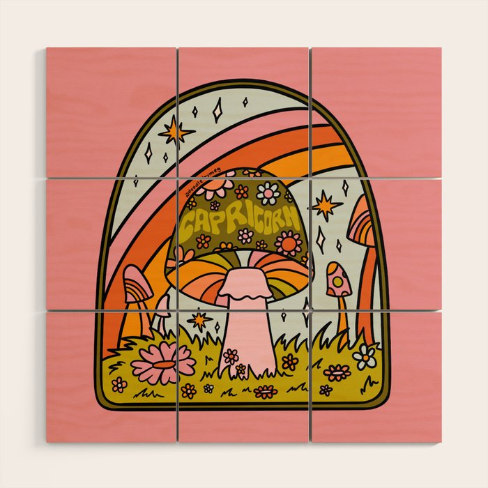 Capricorn Mushroom Wood Wall Art Gallery Image 1
