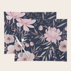 Modern, Boho, Floral Prints, Navy and Pink Placemat Gallery Image 1