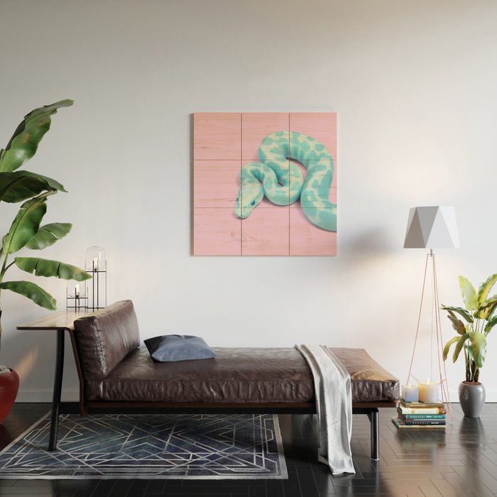 BLUE SNAKE Wood Wall Art Gallery Image 2