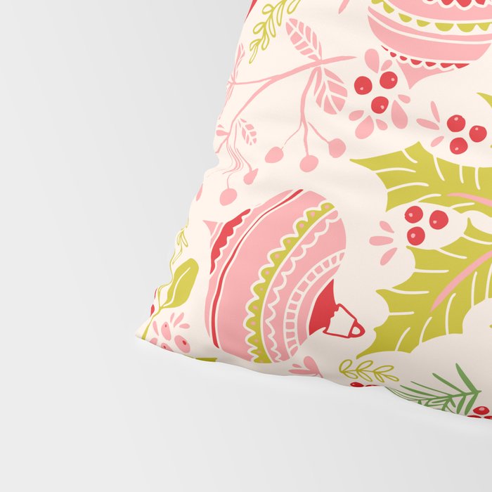 Wonderful ditsy holiday joy pink Pillow Sham Gallery Image 4