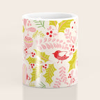 Wonderful ditsy holiday joy pink Coffee Mug Gallery Image 4