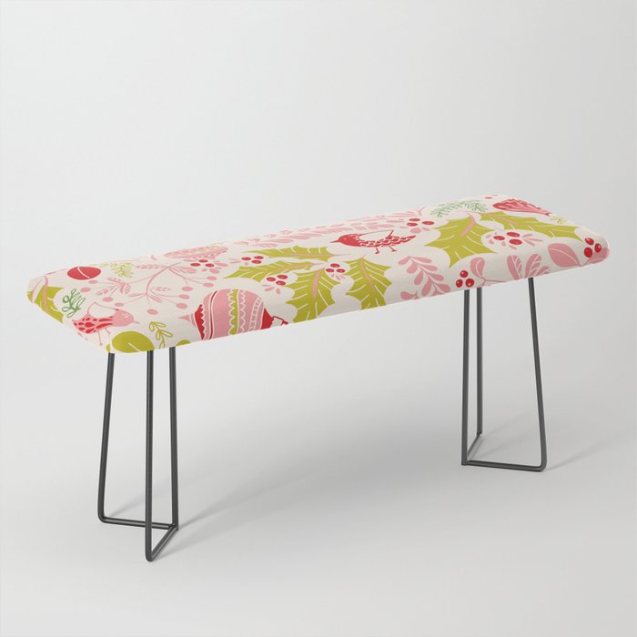 Wonderful ditsy holiday joy pink Bench Gallery Image 1