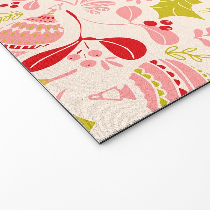 Wonderful ditsy holiday joy pink Welcome Mat Gallery Image 2