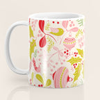 Wonderful ditsy holiday joy pink Coffee Mug Gallery Image 3