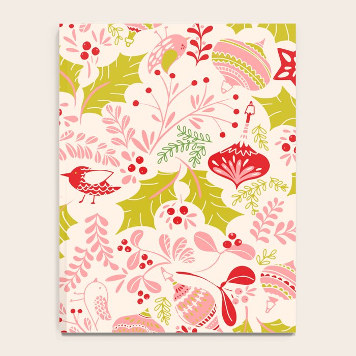 Wonderful ditsy holiday joy pink Notebook Gallery Image 4