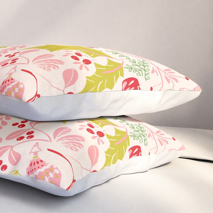 Wonderful ditsy holiday joy pink Pillow Sham Gallery Image 3