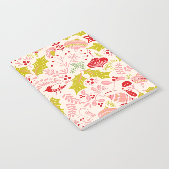 Wonderful ditsy holiday joy pink Notebook Gallery Image 2
