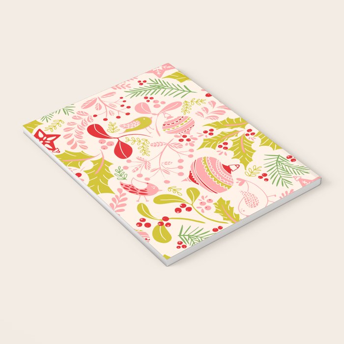 Wonderful ditsy holiday joy pink Notebook Gallery Image 3