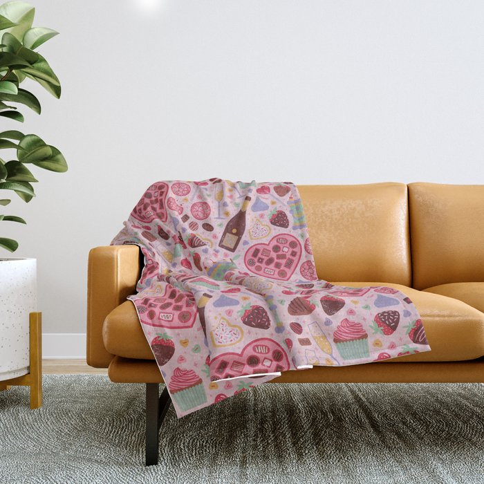 Candy Hearts Throw Blanket Gallery Image 1