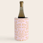 Playful Doodled Blooms Pattern - Pink and Gold Wine Chiller Gallery Image 1
