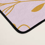 Playful Doodled Blooms Pattern - Pink and Gold Desk Mat Gallery Image 4