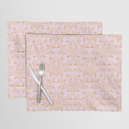 Playful Doodled Blooms Pattern - Pink and Gold Placemat Gallery Image 1