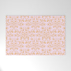 Playful Doodled Blooms Pattern - Pink and Gold Welcome Mat Gallery Image 1