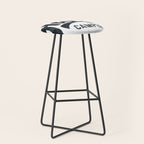 HAPPY CAMPER Black and White Retro Stool Gallery Image 1