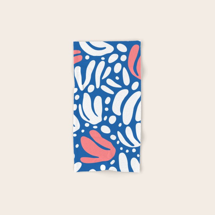Abstract blue nature leaf shape art pattern Bath Towel Gallery Image 1