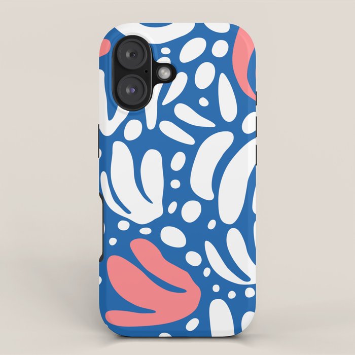 Abstract blue nature leaf shape art pattern iPhone Case Gallery Image 1