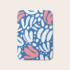 Abstract blue nature leaf shape art pattern Bath Mat Gallery Image 1