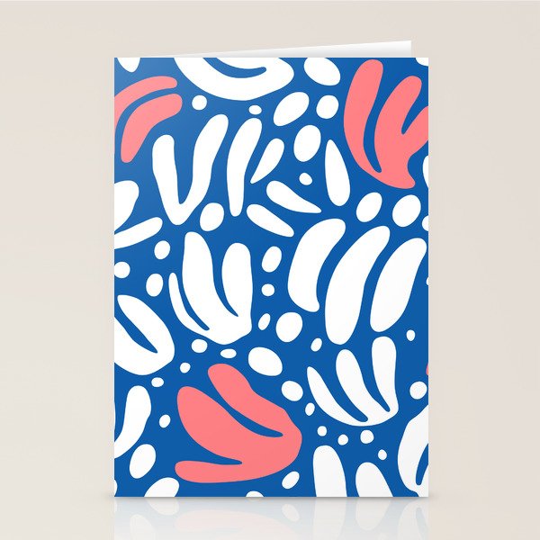 Abstract blue nature leaf shape art pattern Stationery Card Gallery Image 2