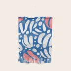 Abstract blue nature leaf shape art pattern Wall Hanging Gallery Image 1