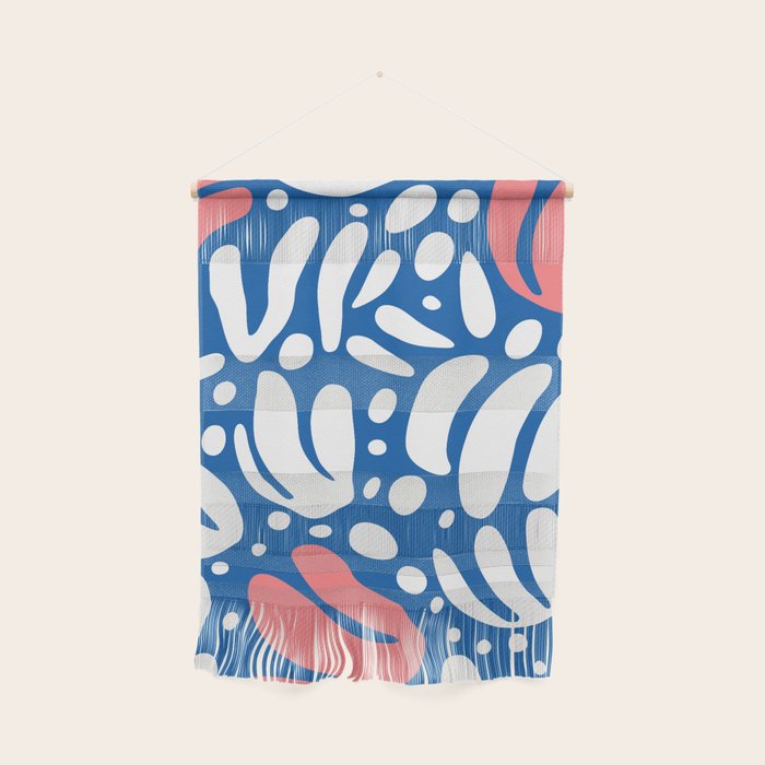 Abstract blue nature leaf shape art pattern Wall Hanging Gallery Image 1