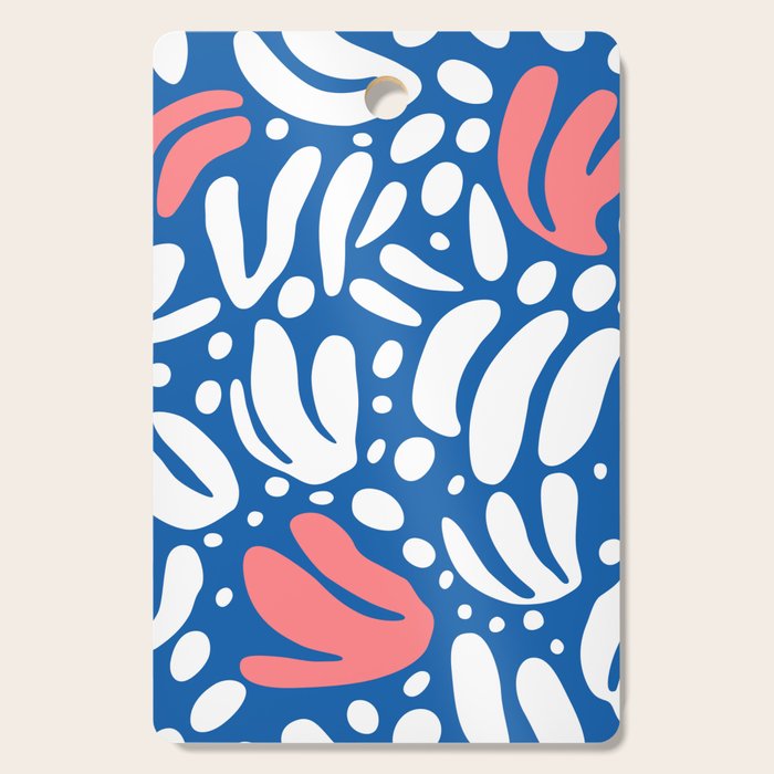 Abstract blue nature leaf shape art pattern Cutting Board Gallery Image 1
