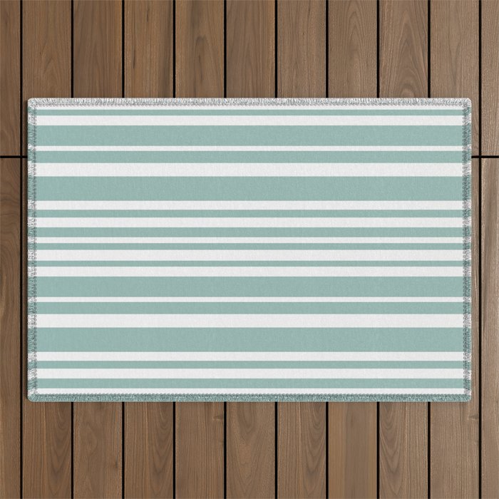 Classic Stripes XXXVII - Sage Green Outdoor Rug Gallery Image 1