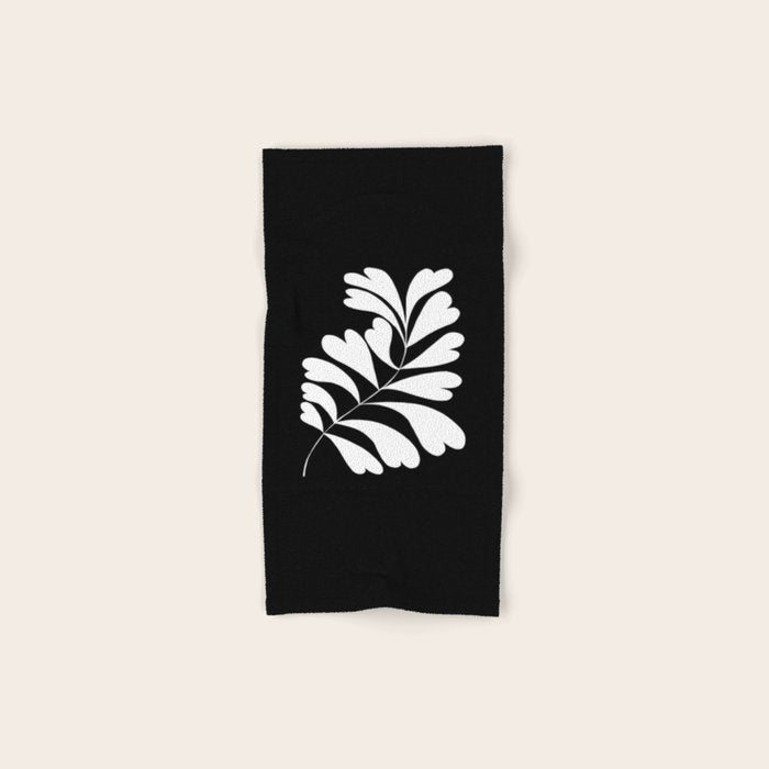 Love Palm Branch In Black  Bath Towel Gallery Image 1