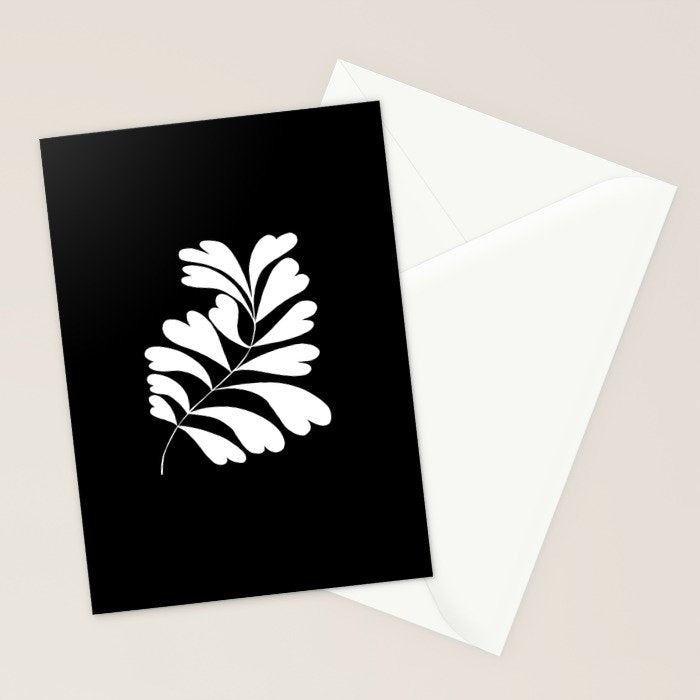 Love Palm Branch In Black  Stationery Card Gallery Image 2