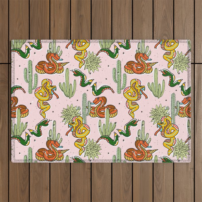 Join Or Die #illustration #wildlife #pattern Outdoor Rug Gallery Image 1