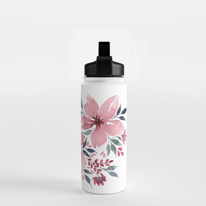 Modern Watercolor Florals No. 2 Water Bottle Gallery Image 2